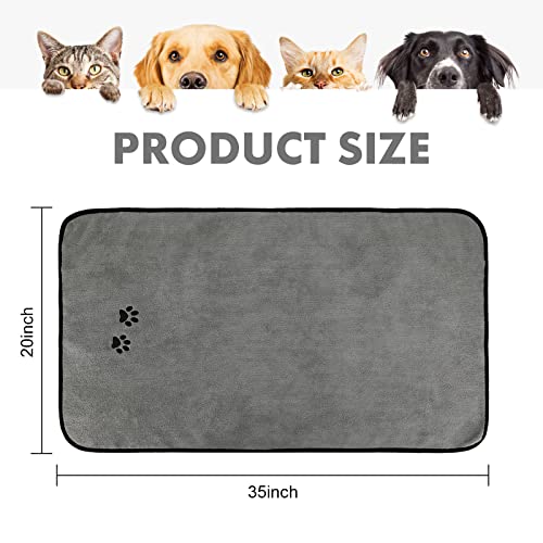 Wipela 2-Pack Microfiber Pet Bath Towel - 20x35 Inches, Grey, Ultra Absorbent for Dogs and Cats