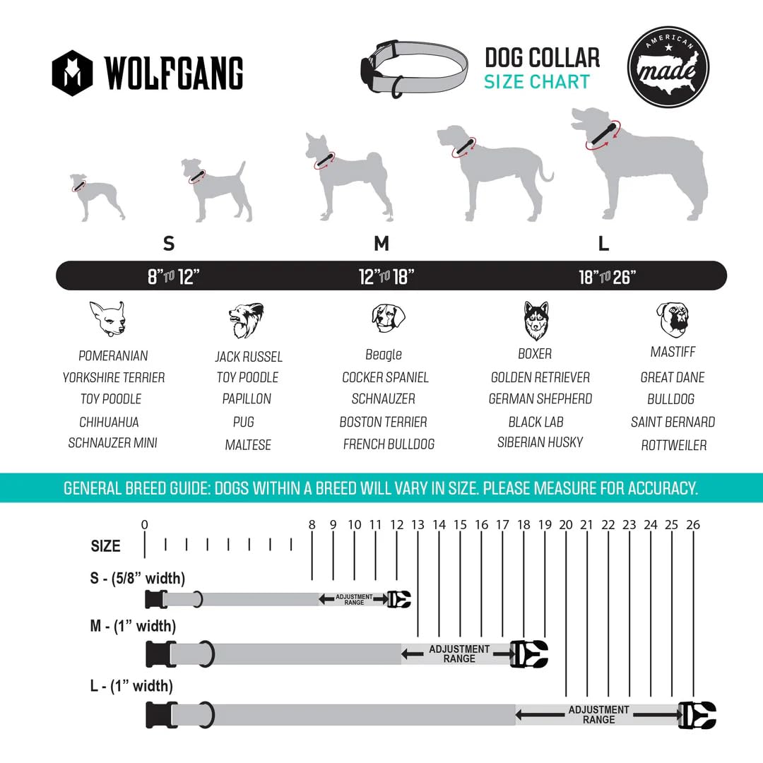 Wolfgang Heavy Duty Adjustable Dog Collar - Daydream Print, Medium (800+ lb Pull Strength)