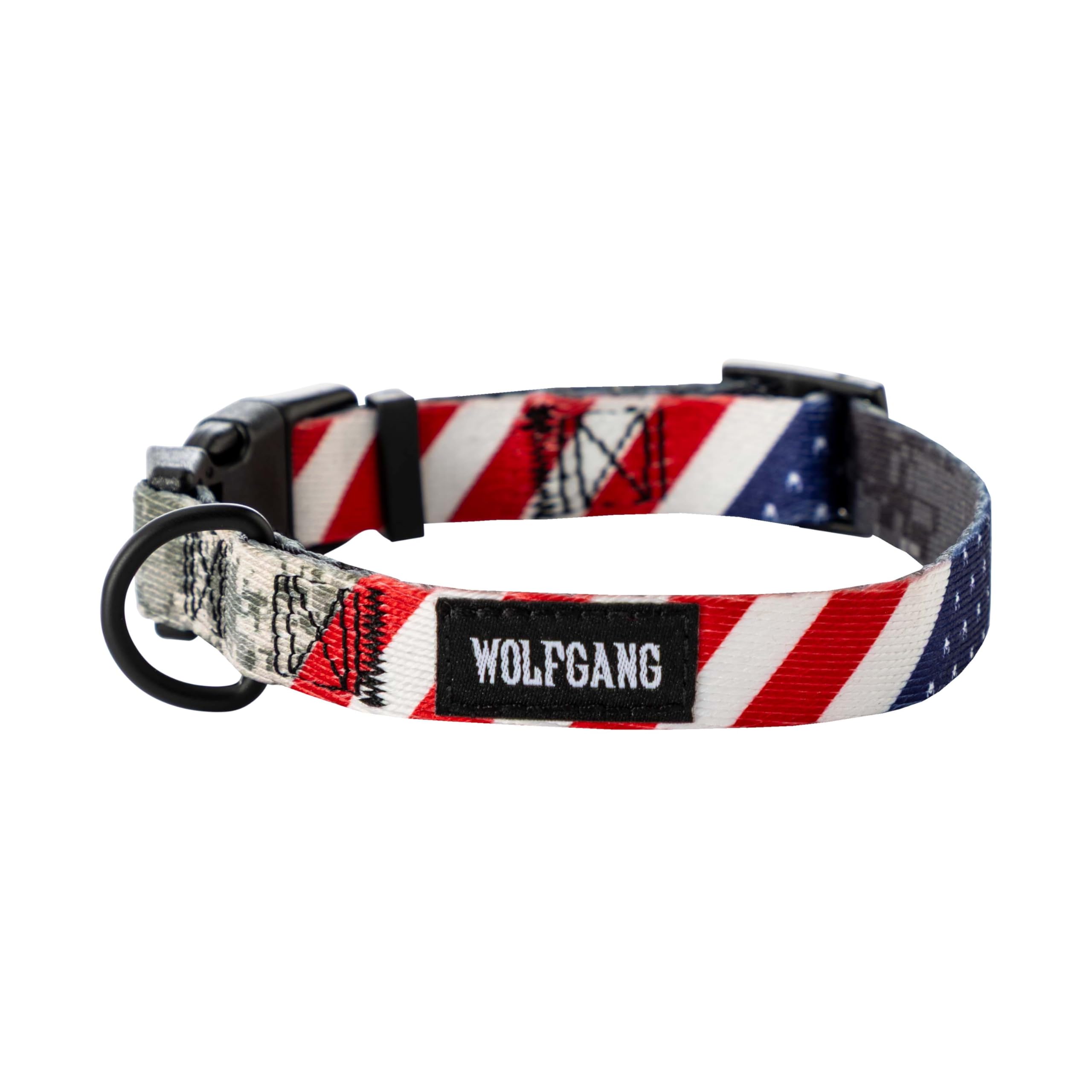 Wolfgang Heavy Duty Adjustable Dog Collar - DigitalDog Print, Medium - Quick Release Nylon Buckle