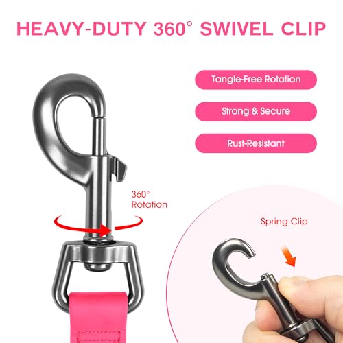 Wolfone 20ft Pink Long Leash – Waterproof Training Leash for Recall, Swimming, Camping & Beach