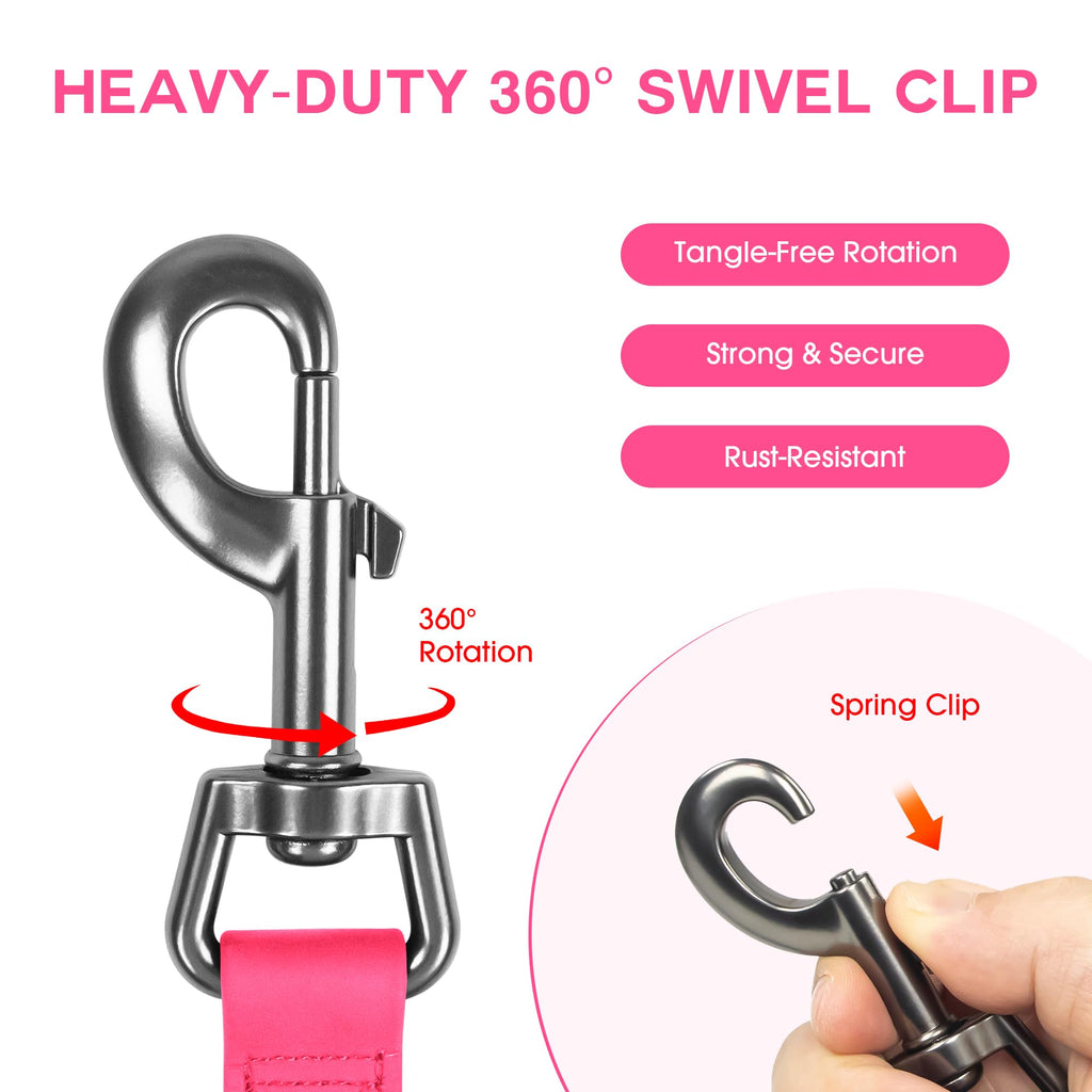 Wolfone 20ft Pink Long Leash – Waterproof Training Leash for Recall, Swimming, Camping & Beach