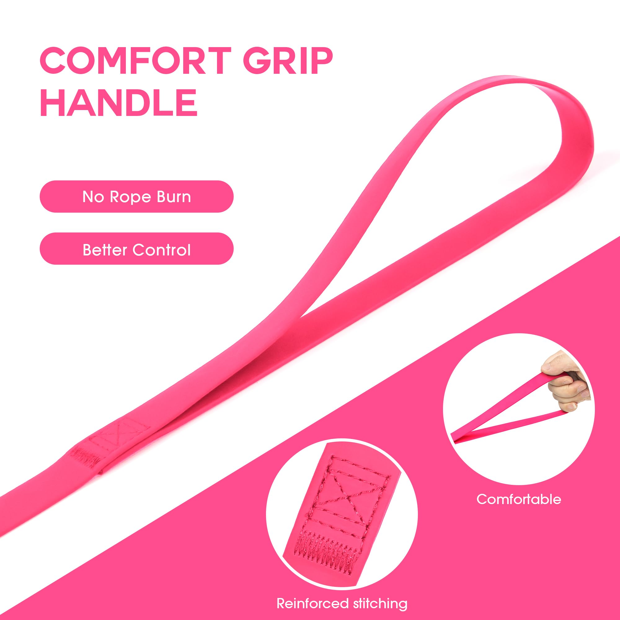 Wolfone 20ft Pink Long Leash – Waterproof Training Leash for Recall, Swimming, Camping & Beach