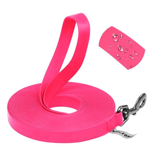 Wolfone 20ft Pink Long Leash – Waterproof Training Leash for Recall, Swimming, Camping & Beach