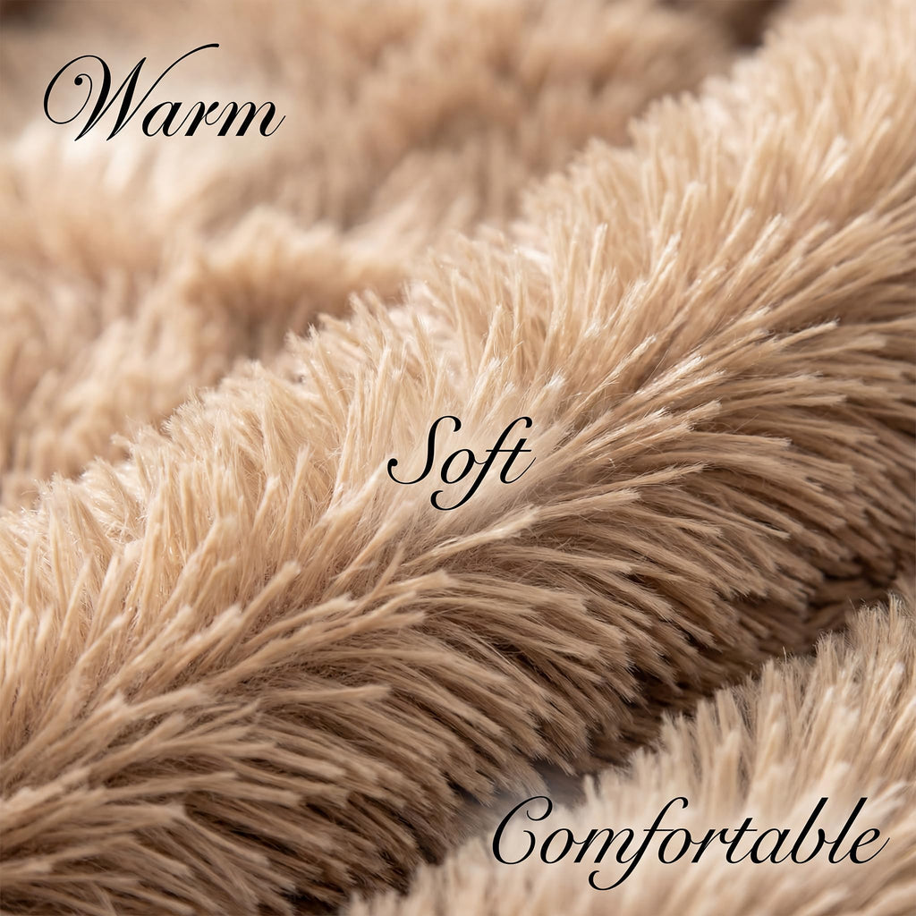 wrkfree 15-Inch Tiny Dog Bed: Soft Faux Fur Donut Bed for Extra Small Breeds (Brown)