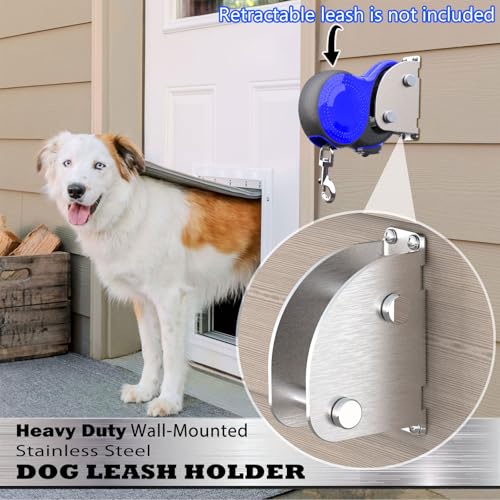 X-TECOKIT Heavy Duty Wall Mount Dog Leash Holder, Stainless Steel, 1200 lbs Capacity