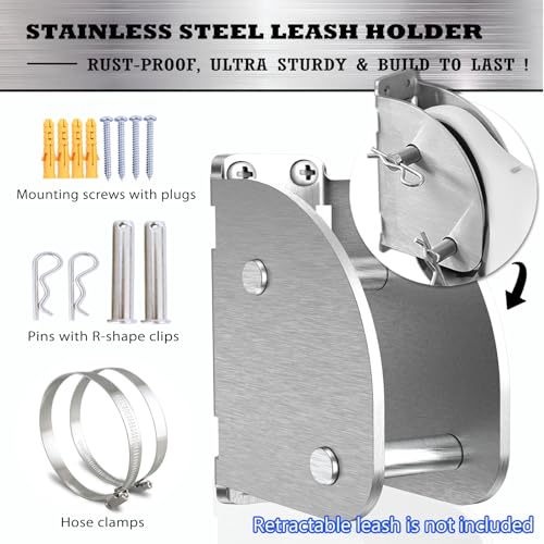 X-TECOKIT Heavy Duty Wall Mount Dog Leash Holder, Stainless Steel, 1200 lbs Capacity