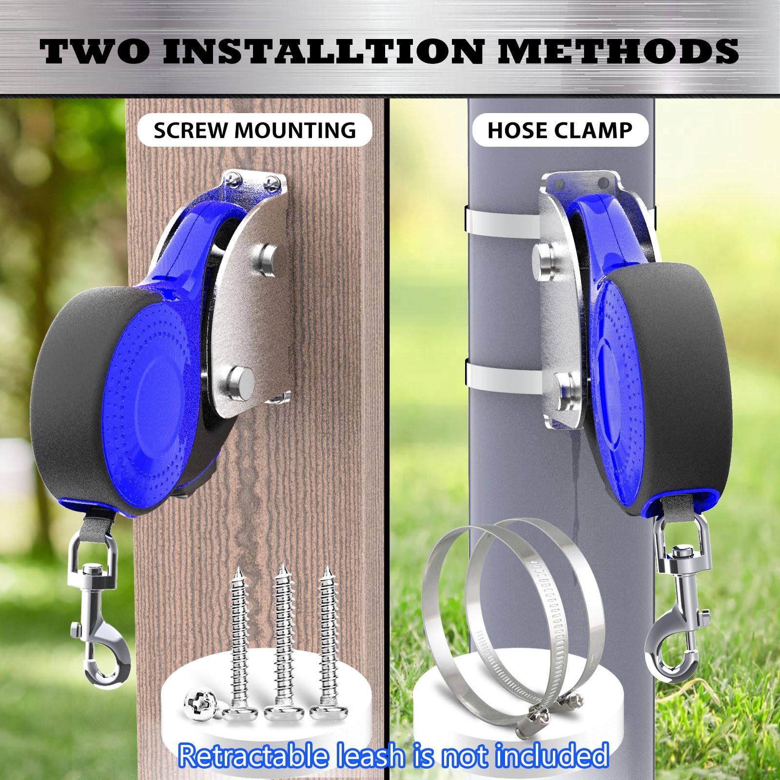 X-TECOKIT Heavy Duty Wall Mount Dog Leash Holder, Stainless Steel, 1200 lbs Capacity