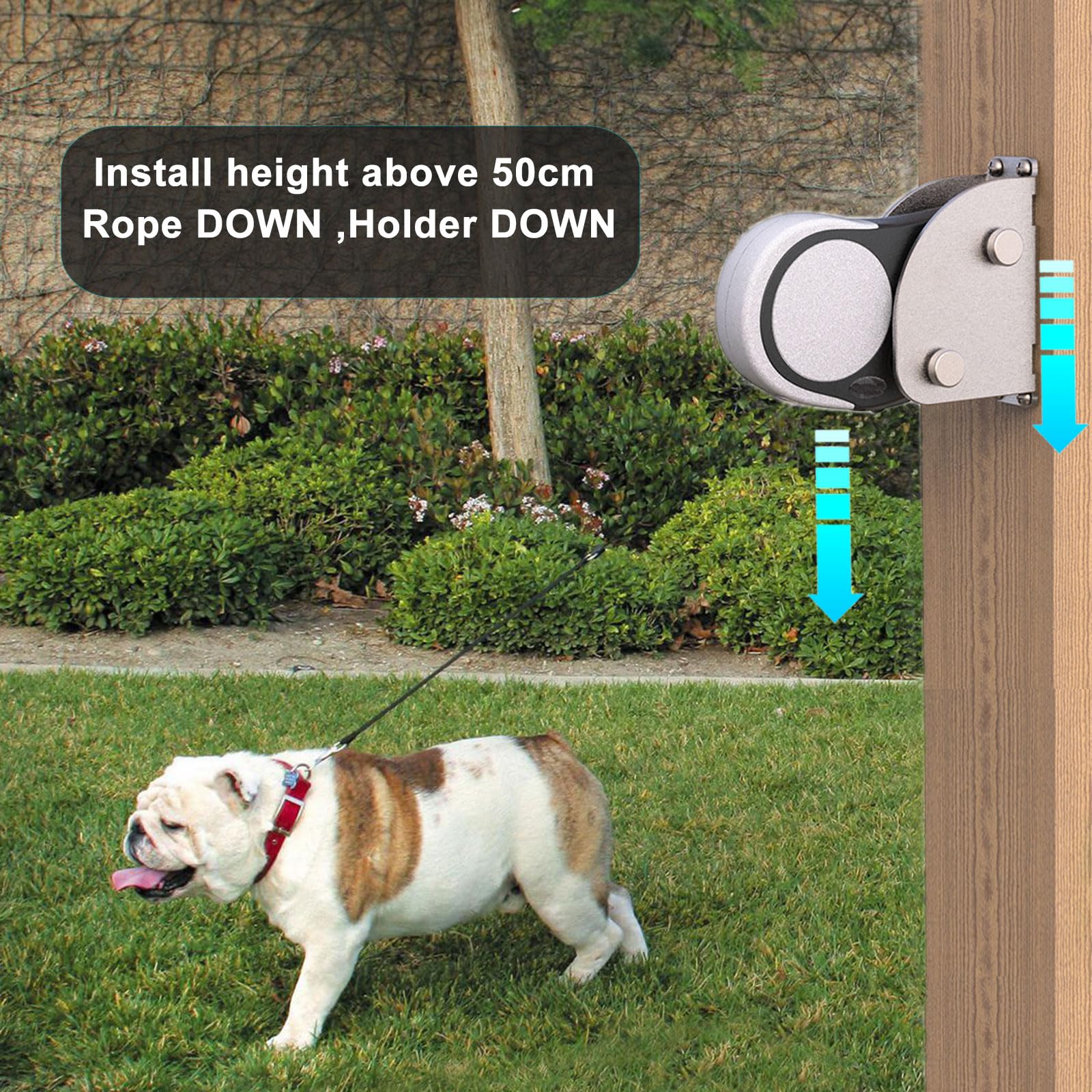 X-TECOKIT Heavy Duty Wall Mount Dog Leash Holder, Stainless Steel, 1200 lbs Capacity