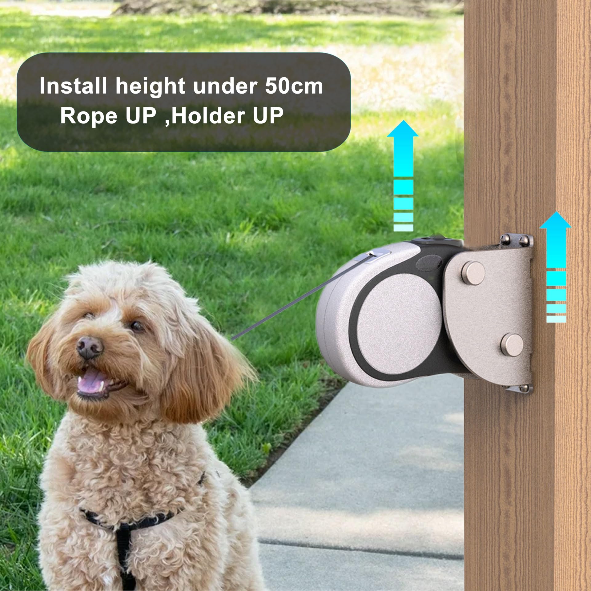 X-TECOKIT Heavy Duty Wall Mount Dog Leash Holder, Stainless Steel, 1200 lbs Capacity