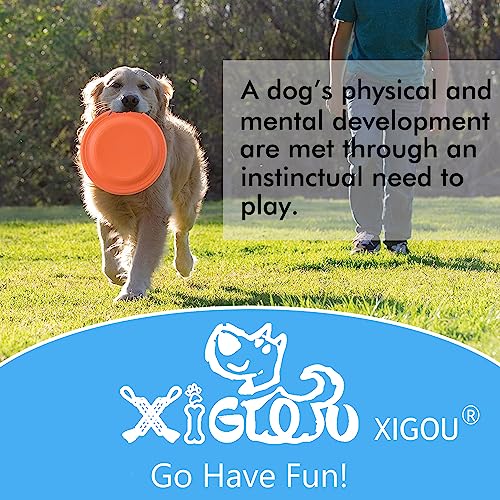 XIGOU Dog Flying Disc 2-Pack – Durable 9.25" EVA Fetch Toy for Medium Large Dogs
