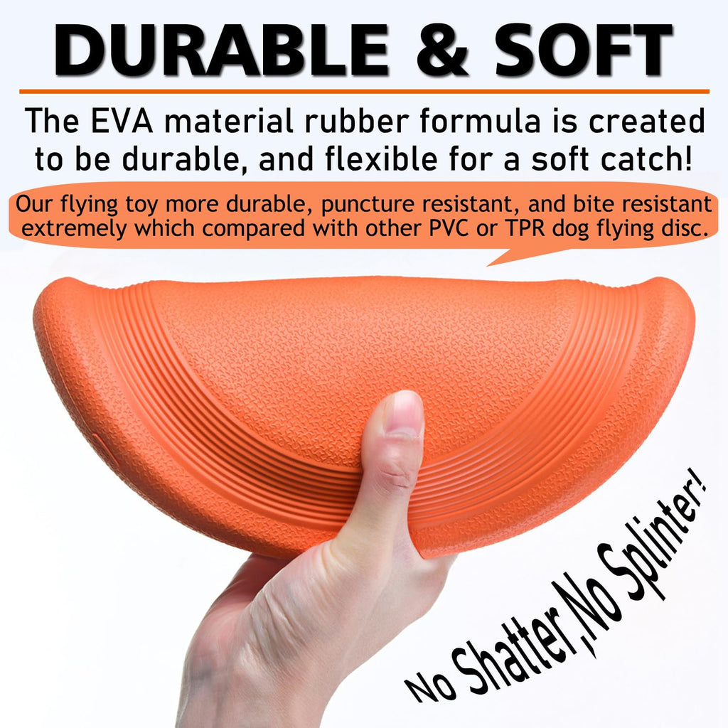 XIGOU Dog Flying Disc 2-Pack – Durable 9.25" EVA Fetch Toy for Medium Large Dogs