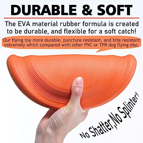 XIGOU Dog Flying Disc 2-Pack – Durable 9.25" EVA Fetch Toy for Medium Large Dogs