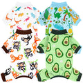 XPUDAC 4-Pack Dog Pajamas for Small Dogs – Soft, Stretchy Summer Onesies with Cute Prints