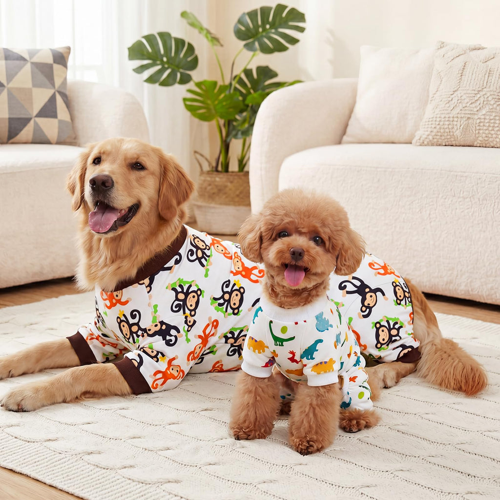 XPUDAC 4-Pack Dog Pajamas for Small Dogs – Soft, Stretchy Summer Onesies with Cute Prints