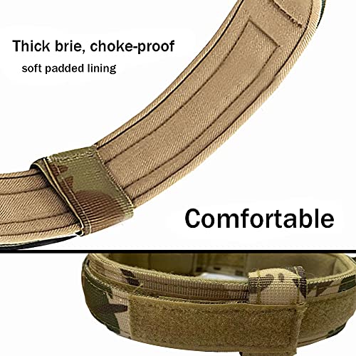 Xqpetlihai Tactical Dog Collar - Adjustable Military Nylon with Control Handle and Metal Buckle for Medium/Large Dogs (Camo, L)