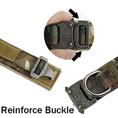 Xqpetlihai Tactical Dog Collar Camo – Adjustable Military Nylon with Control Handle for Medium & Large Dogs (Size M)