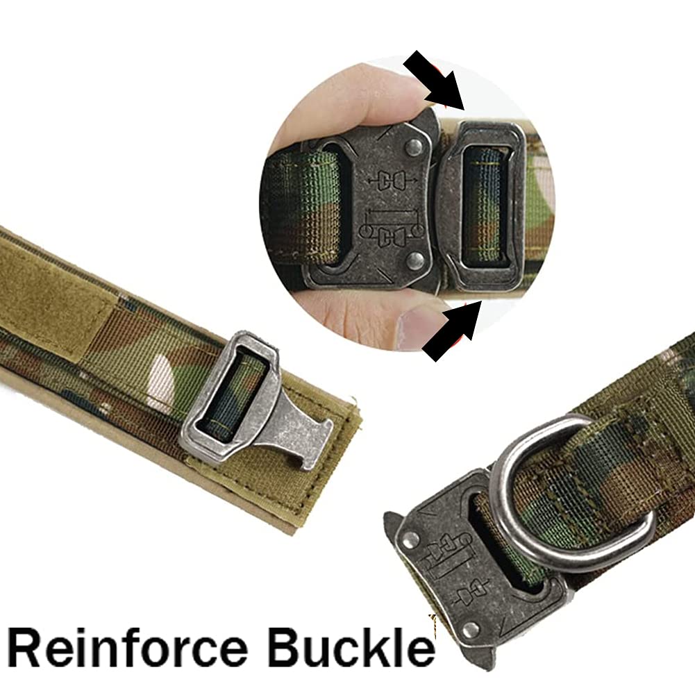 Xqpetlihai Tactical Dog Collar Camo – Adjustable Military Nylon with Control Handle for Medium & Large Dogs (Size M)