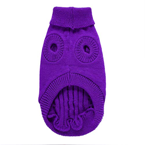 XX-Large Purple Striped Turtleneck Dog Sweater for Large Breeds 28-40 lbs