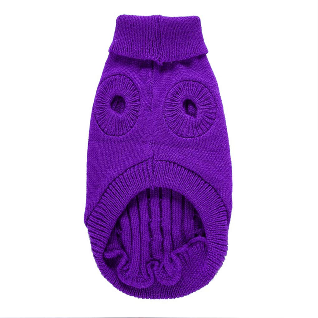 XX-Large Purple Striped Turtleneck Dog Sweater for Large Breeds 28-40 lbs