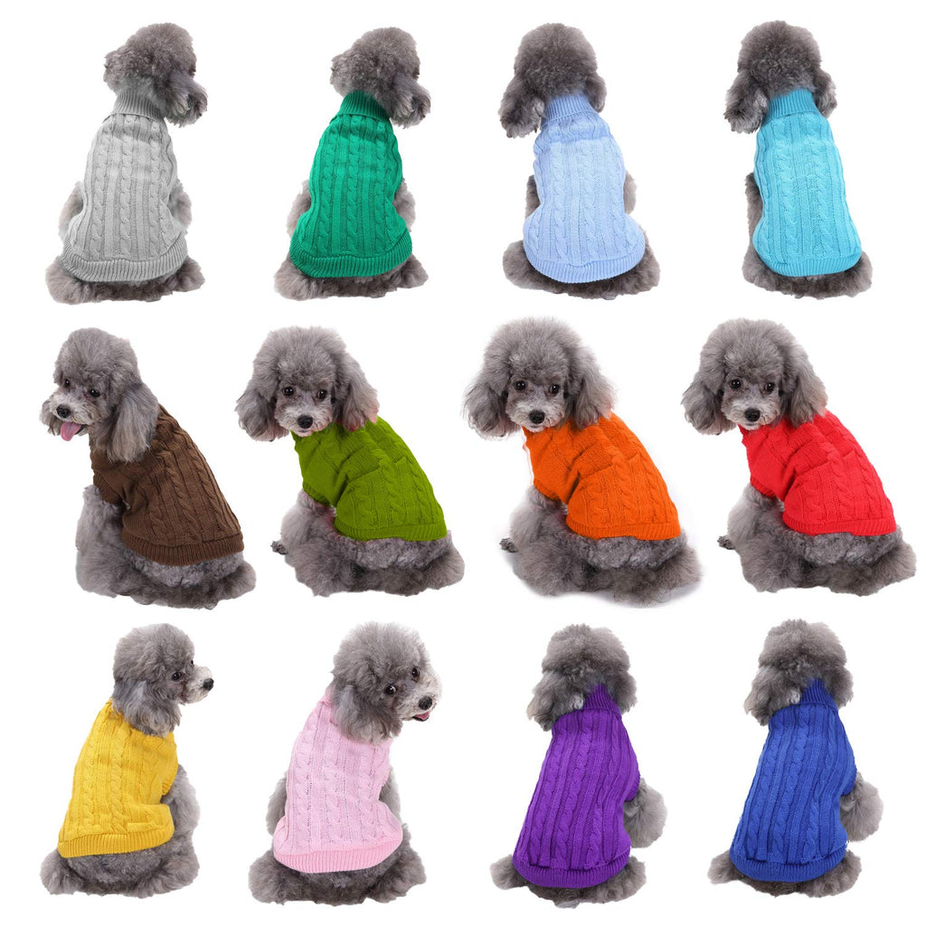 XX-Large Purple Striped Turtleneck Dog Sweater for Large Breeds 28-40 lbs
