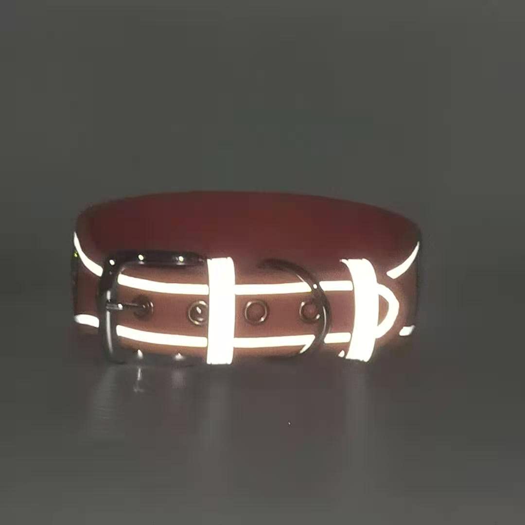 Yellow Rhinestone Dog Collar – Adjustable Suede with Reflective Edging for Medium to Large Dogs