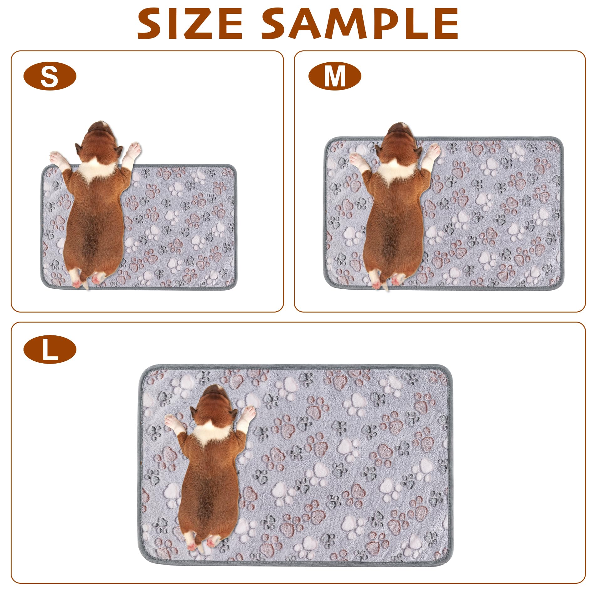 Yintrest 3-Pack Large Flannel Pet Blankets 41x31" Soft Throw for Dogs Cats - Beige Grey Navy