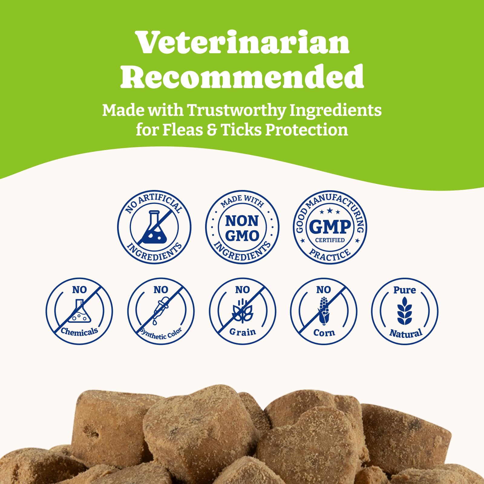 YoYoBay Natural Flea & Tick Prevention Chewables for Dogs – Bacon & Sweet Potato Flavor, 180 Soft Chews