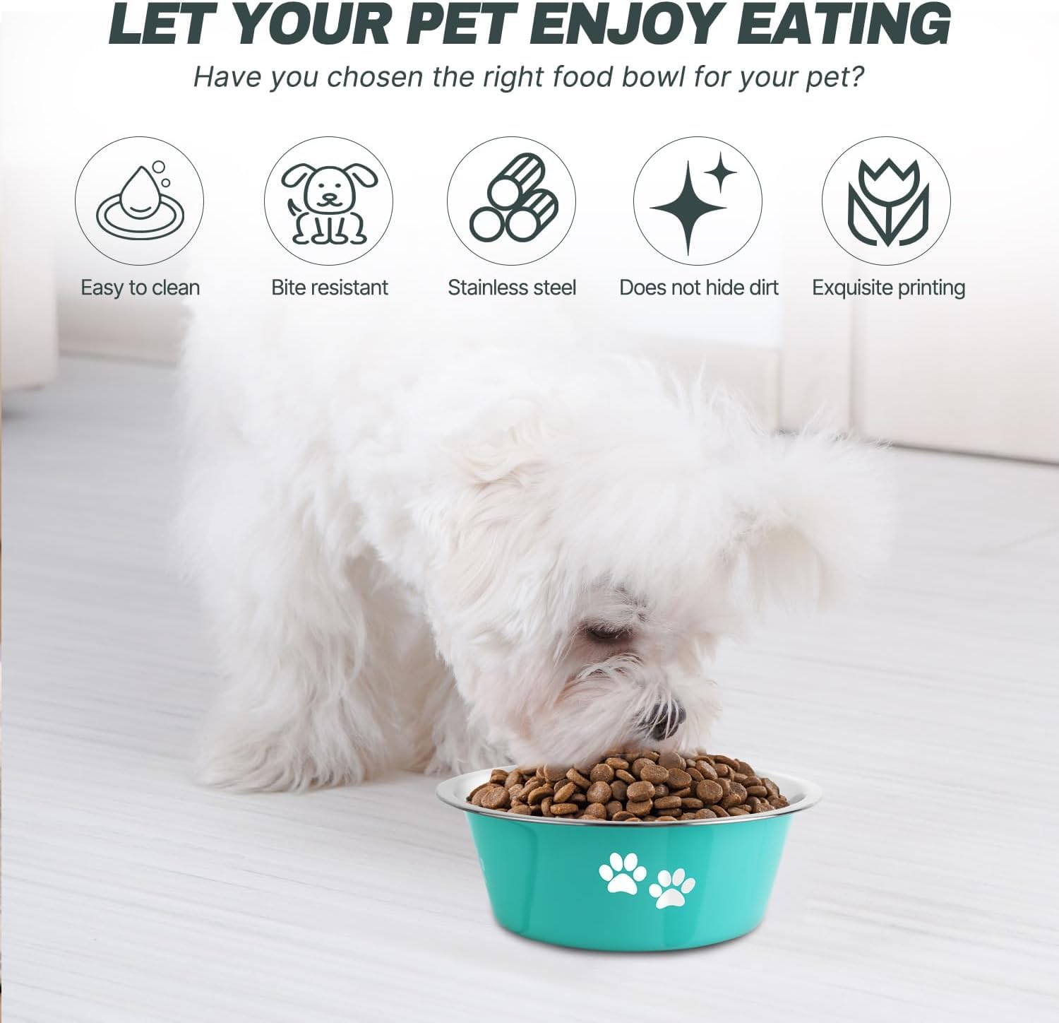 YUDANSI Stainless Steel Dog Bowls 2-Pack - Non-Slip Silicone Base, 3.6 Cup Capacity, Green & Grey for Small to Medium Dogs