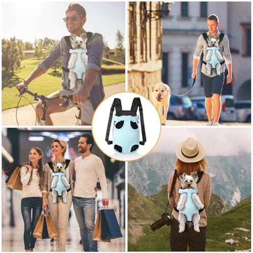 YUDODO Front Dog Carrier Backpack for Small Dogs, Cats, and Rabbits – Hands-Free Travel, B-Sky Medium