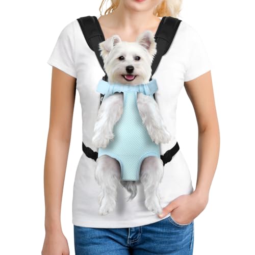YUDODO Front Dog Carrier Backpack for Small Dogs, Cats, and Rabbits – Hands-Free Travel, B-Sky Medium