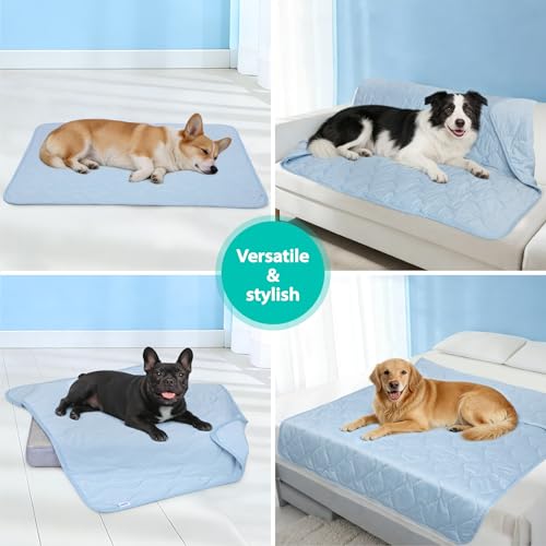 ZAKAPAWS Cooling Blanket for Medium Dogs – Breathable, Waterproof, and Machine Washable Pet Throw (Light Blue, 30x40)