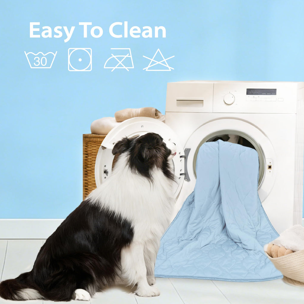 ZAKAPAWS Cooling Blanket for Medium Dogs – Breathable, Waterproof, and Machine Washable Pet Throw (Light Blue, 30x40)