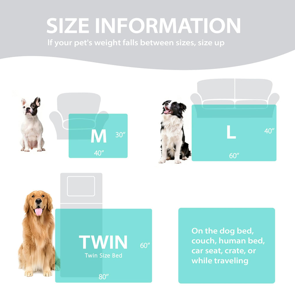 ZAKAPAWS Cooling Blanket for Medium Dogs – Breathable, Waterproof, and Machine Washable Pet Throw (Light Blue, 30x40)