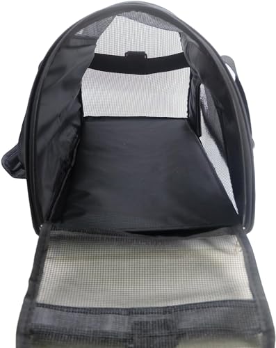 ZaneSun Medium-Black Soft-Sided Cat Carrier - Airline Approved, Lightweight, Foldable