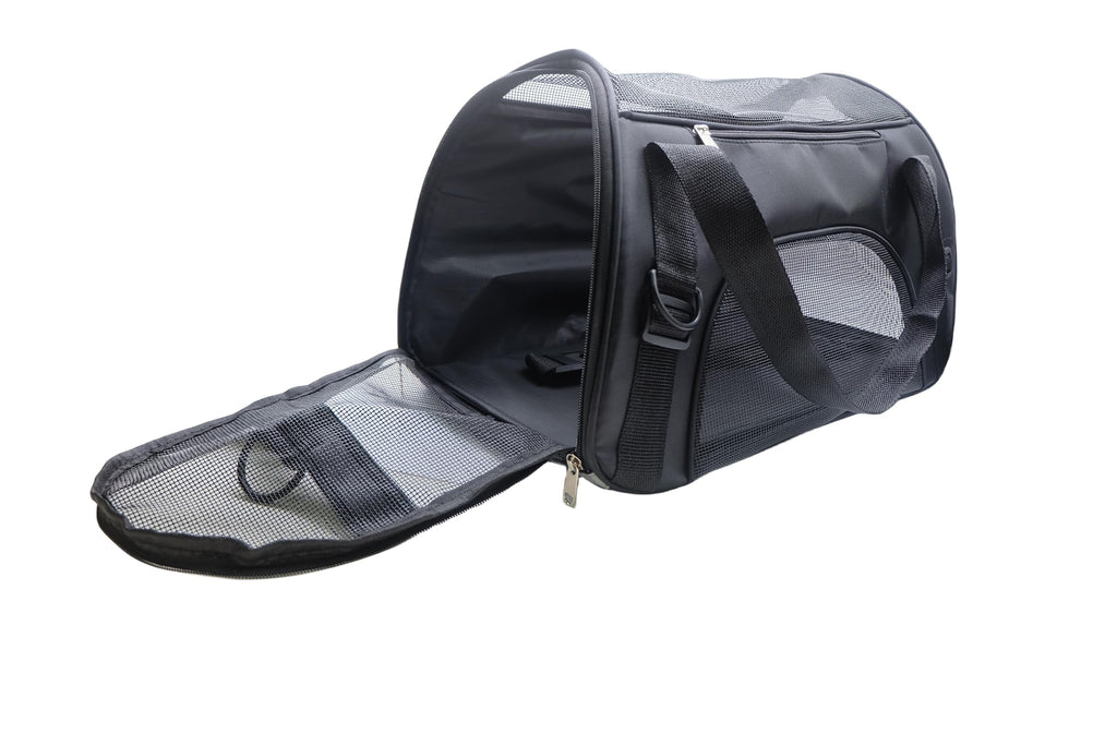 ZaneSun Medium-Black Soft-Sided Cat Carrier - Airline Approved, Lightweight, Foldable