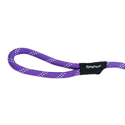 ZippyPaws 6 ft Nylon Rope Leash for Dogs – Purple, Durable and Secure