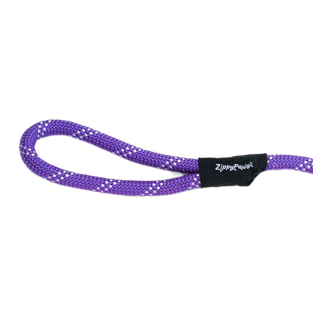 ZippyPaws 6 ft Nylon Rope Leash for Dogs – Purple, Durable and Secure