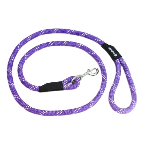 ZippyPaws 6 ft Nylon Rope Leash for Dogs – Purple, Durable and Secure