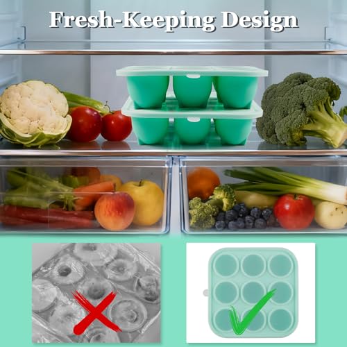 Zorazio Silicone Dog Treat Mold – 9 Cavities with Lid for Woof Pupsicle, Green