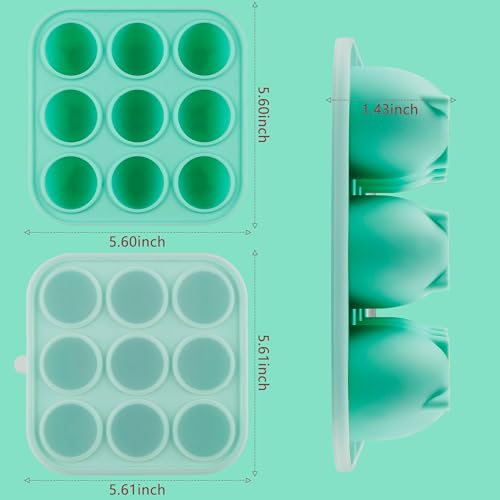 Zorazio Silicone Dog Treat Mold – 9 Cavities with Lid for Woof Pupsicle, Green