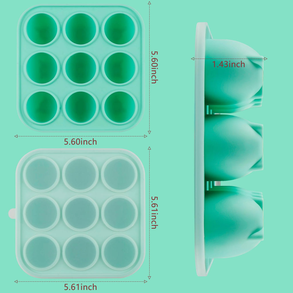 Zorazio Silicone Dog Treat Mold – 9 Cavities with Lid for Woof Pupsicle, Green