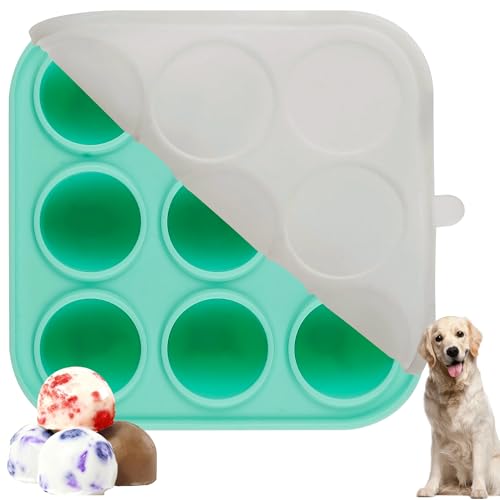 Zorazio Silicone Dog Treat Mold – 9 Cavities with Lid for Woof Pupsicle, Green